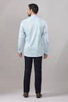 Shop_Aariyana Couture_Blue Cotton Beads Placement Embroidered Casual Shirt _at_Aza_Fashions