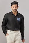 Buy_Aariyana Couture_Black Cotton Embroidery Dori Placement Casual Shirt _at_Aza_Fashions