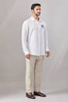 Buy_Aariyana Couture_White Cotton Embroidery Thread Placement Casual Shirt _Online_at_Aza_Fashions