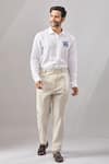 Shop_Aariyana Couture_White Cotton Embroidery Thread Placement Casual Shirt _Online_at_Aza_Fashions