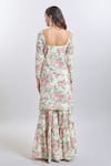 Shop_Samyukta Singhania_Off White Cotton Square Neck Floral Print Sharara Suit Set _at_Aza_Fashions