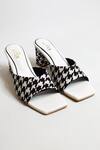 The Alter Black T-shaped Houndstooth Block Heels Online The Alter_Black T-shaped Houndstooth Block Heels _Online