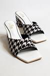 Buy The Alter Black T-shaped Houndstooth Block Heels Online Buy_The Alter_Black T-shaped Houndstooth Block Heels _Online