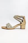 Shop The Alter Gold Crystals, Fabric Flowers Bella Embellished Block Heels Online at Aza Fashions Shop_The Alter_Gold Crystals, Fabric Flowers Bella Embellished Block Heels _Online_at_Aza_Fashions