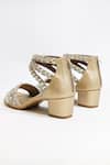 Buy The Alter Gold Crystals, Fabric Flowers Bella Embellished Block Heels Buy_The Alter_Gold Crystals, Fabric Flowers Bella Embellished Block Heels