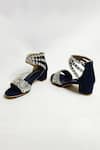 THE ALTER_Blue Sequins, Embroidery Bella Embellished Block Heels _Online_at_Aza_Fashions