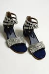 Buy_THE ALTER_Blue Sequins, Embroidery Bella Embellished Block Heels _at_Aza_Fashions