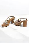 THE ALTER_Beige Rhinestones Embellished Block Heels _Online_at_Aza_Fashions