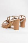 THE ALTER_Beige Rhinestones Embellished Block Heels _at_Aza_Fashions