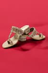 Shop_THE ALTER_Gold Crystals Light Embellished Block Heels _Online_at_Aza_Fashions
