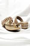THE ALTER_Gold Crystals Light Embellished Block Heels _at_Aza_Fashions