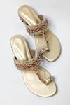 Shop_THE ALTER_Gold Crystals Light Embellished Block Heels _at_Aza_Fashions
