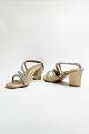 Buy_THE ALTER_Gold Rhinestones Embellished Block Heels _Online_at_Aza_Fashions