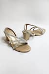 Buy_THE ALTER_Gold Rhinestones Embellished Block Heels 