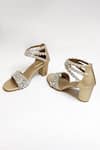THE ALTER_Gold Embroidery, Crystals Bella Block Heels _at_Aza_Fashions