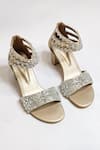 Buy_THE ALTER_Gold Embroidery, Crystals Bella Block Heels _at_Aza_Fashions