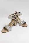 Shop_THE ALTER_Gold Embroidery, Crystals Bella Block Heels _at_Aza_Fashions