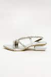 THE ALTER_Silver Rhinestones Embellished Block Heels _Online_at_Aza_Fashions