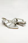 THE ALTER_Silver Rhinestones Embellished Block Heels _at_Aza_Fashions