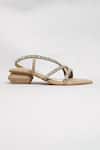 THE ALTER_Beige Rhinestones Kiara Embellished Block Heels _Online_at_Aza_Fashions