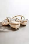 Buy_THE ALTER_Beige Rhinestones Kiara Embellished Block Heels _Online_at_Aza_Fashions