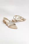 Shop_THE ALTER_Beige Rhinestones Kiara Embellished Block Heels _Online_at_Aza_Fashions