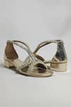 THE ALTER_Gold Rhinestones Angela Embellished Block Heels _at_Aza_Fashions