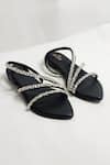Shop_THE ALTER_Black Kiara Embellished Flats _at_Aza_Fashions