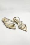 Buy_THE ALTER_Gold Kiara Embellished Flats _at_Aza_Fashions