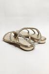 Shop_THE ALTER_Gold Kiara Embellished Flats _Online_at_Aza_Fashions