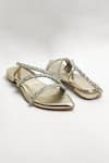 THE ALTER_Gold Kiara Embellished Flats _at_Aza_Fashions