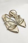 Shop_THE ALTER_Gold Kiara Embellished Flats _at_Aza_Fashions