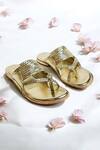 Buy_THE ALTER_Gold Braided Flats _at_Aza_Fashions