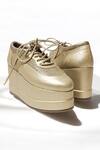 Buy_THE ALTER_Gold Matte Shimmer Sneaker Platforms _Online_at_Aza_Fashions