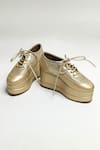 THE ALTER_Gold Matte Shimmer Sneaker Platforms _at_Aza_Fashions