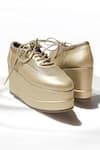 Buy_THE ALTER_Gold Metallic Shimmer Platform Sneakers _Online_at_Aza_Fashions
