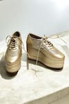 Buy_THE ALTER_Gold Metallic Shimmer Platform Sneakers 