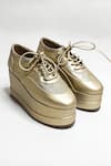 Shop_THE ALTER_Gold Metallic Shimmer Platform Sneakers _at_Aza_Fashions