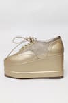 Buy_THE ALTER_Gold Metallic Shimmer Platform Sneakers _Online