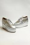 Shop_THE ALTER_Silver Shimmer Platform Sneakers _Online_at_Aza_Fashions