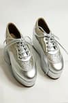 Shop_THE ALTER_Silver Shimmer Platform Sneakers _at_Aza_Fashions