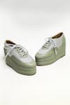 Shop_THE ALTER_Mint Green Shimmer Platform Sneakers _at_Aza_Fashions