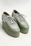 Shop_THE ALTER_Mint Green Shimmer Platform Sneakers _Online_at_Aza_Fashions