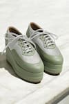 Buy_THE ALTER_Mint Green Shimmer Platform Sneakers _at_Aza_Fashions