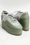THE ALTER_Mint Green Shimmer Platform Sneakers _Online