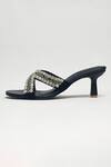 THE ALTER_Black Rhinestones Criss Cross Embellished Stilettos _Online_at_Aza_Fashions