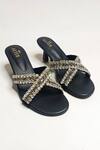 THE ALTER_Black Rhinestones Criss Cross Embellished Stilettos _at_Aza_Fashions