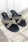 Buy_THE ALTER_Black Rhinestones Criss Cross Embellished Stilettos _at_Aza_Fashions