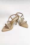 THE ALTER_Gold Rhinestones Embellished Light Platform Stilettos _Online_at_Aza_Fashions