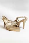 Buy_THE ALTER_Gold Rhinestones Embellished Light Platform Stilettos _Online_at_Aza_Fashions